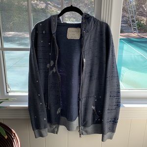 Distressed Zipper Hoodie. Perfect Condition!